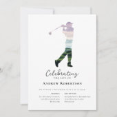 Golfer Golfplatz Beerdigung Einladung (Vorderseite)