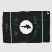 Golfer Golfplatz Schwarz Funny Funny Modernes Mit  Golfhandtuch (Horizontal)