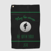 Golfer Golfplatz Schwarz Funny Funny Modernes Mit Golfhandtuch (Vorderseite)