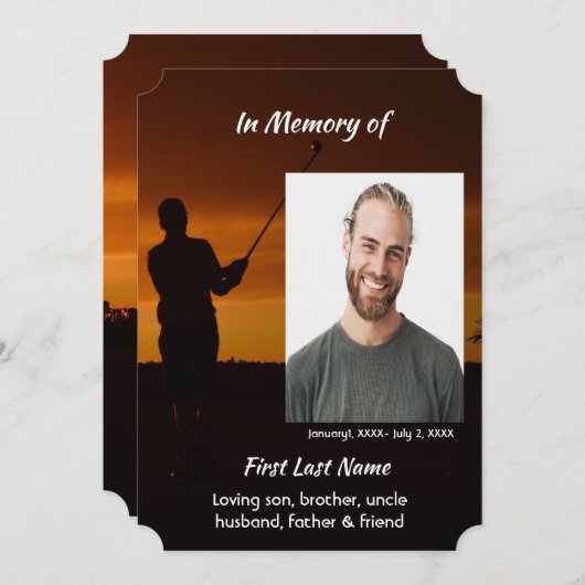 Golfer Golfspielen Einladung (Vorne/Hinten)