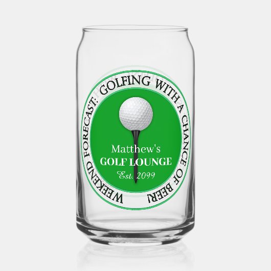 Golfer Golfspielen Golfer Ball T-Shirt Beer Can Gl Dosenglas (Rückseite)