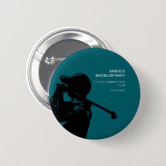 Golfer-Golftrip Bachelor Party minimal Button (Vorne & Hinten)