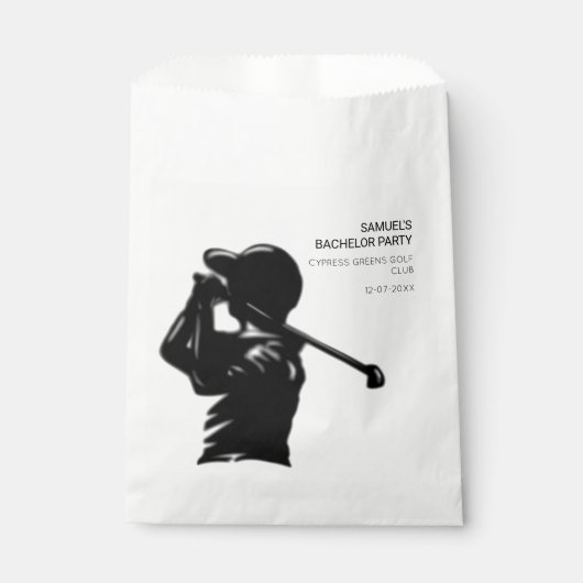 Golfer-Golftrip Bachelor Party minimal Geschenktütchen (Vorderseite)