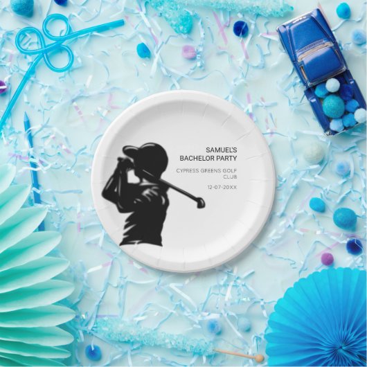 Golfer-Golftrip Bachelor Party minimal Pappteller (Party)
