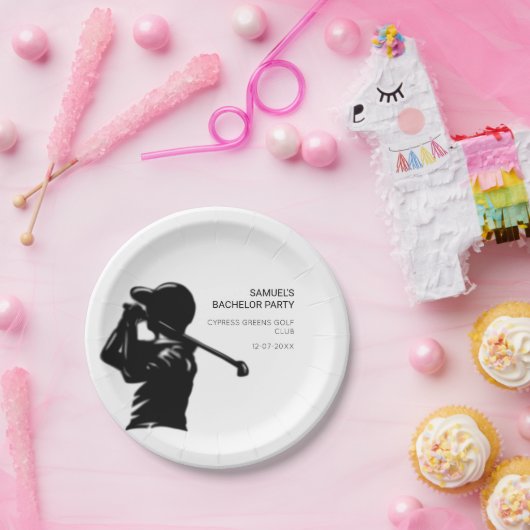 Golfer-Golftrip Bachelor Party minimal Pappteller (Party)