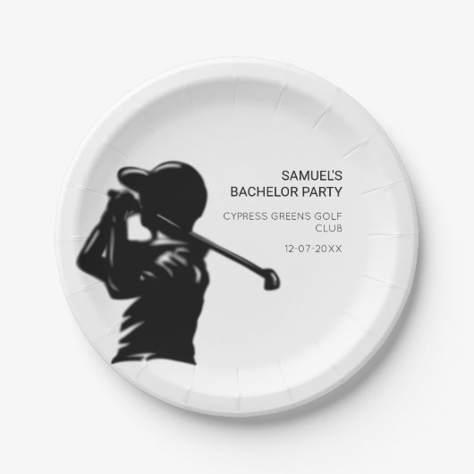 Golfer-Golftrip Bachelor Party minimal Pappteller (Vorderseite)