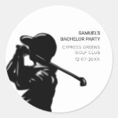 Golfer-Golftrip Bachelor Party minimal Runder Aufkleber (Vorderseite)