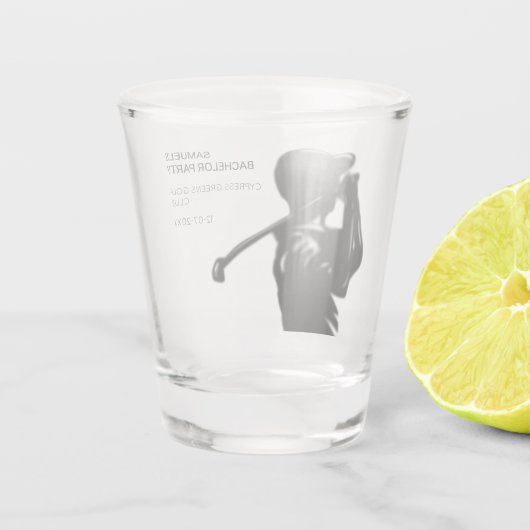 Golfer-Golftrip Bachelor Party minimal Schnapsglas (Rückseite)