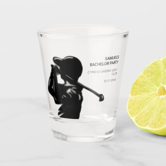 Golfer-Golftrip Bachelor Party minimal Schnapsglas (Vorderseite)