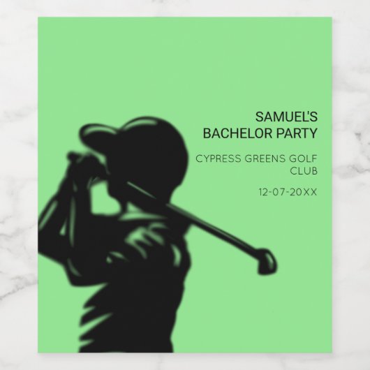 Golfer-Golftrip Bachelor Party minimal Weinetikett (Einzelnes Label)