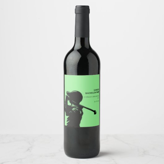 Golfer-Golftrip Bachelor Party minimal Weinetikett (Vorderseite)