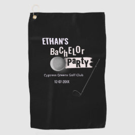 Golfer Groom Bachelor Party Classic White Black Golfhandtuch