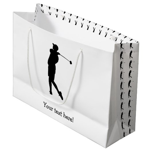 Golfer Große Geschenktüte (Vorderseite Schrägansicht)