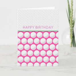 Golfer Happy Birthday Own Message Pink Modern Golf Feiertagskarte