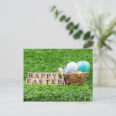 Golfer Happy Ostern mit Golf und Eiern Postkarte (Stehend Vorderseite)