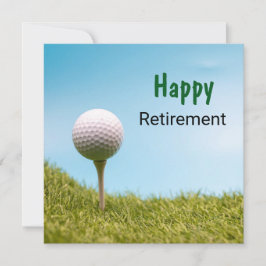 Golfer Happy Pension mit Golfball bei Abschlag