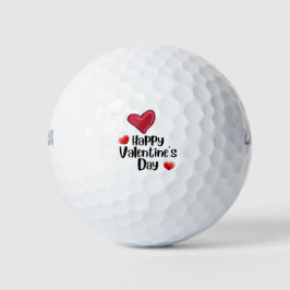 Golfer Happy Valentine's Day mit Liebe rotes Herz Golfball