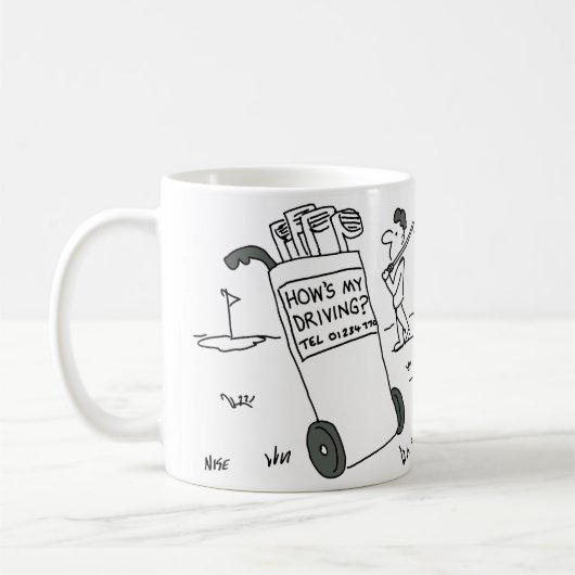 Golfer hat Sprichwort "Wie fahre ich?" Kaffeetasse (Links)