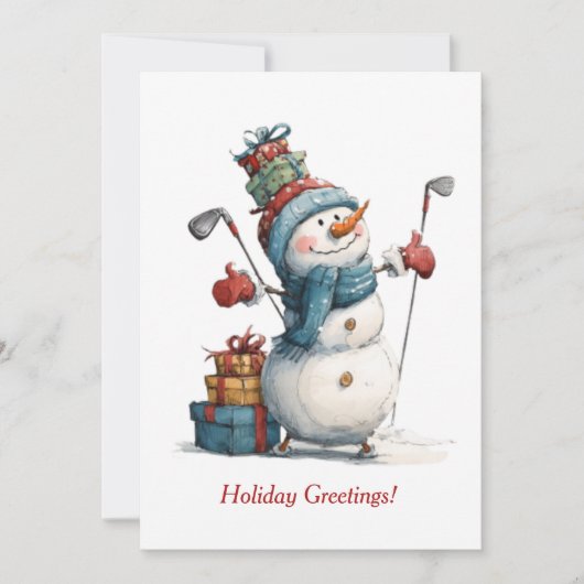 Golfer Holiday Card Feiertagskarte (Vorderseite)