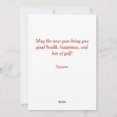 Golfer Holiday Card Feiertagskarte (Rückseite)