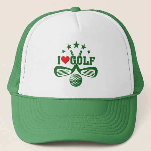 Golfer, I Liebe Golf Truckerkappe (Vorderseite)
