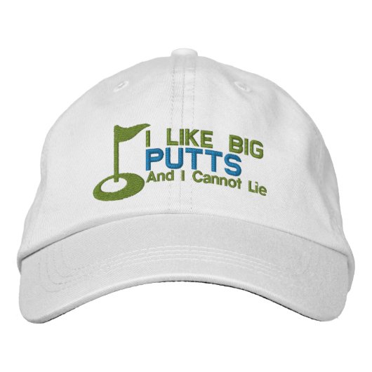 Golfer I like Big Putts Bestickte Baseballkappe (Vorderseite)
