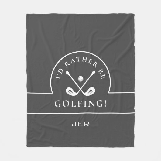 Golfer, ich würde eher Mit Monogramm Grau Golf spi Fleecedecke (Vorderseite)