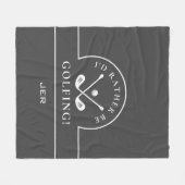 Golfer, ich würde eher Mit Monogramm Grau Golf spi Fleecedecke (Vorderseite (Horizontal))