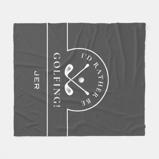 Golfer, ich würde eher Mit Monogramm Grau Golf spi Fleecedecke (Vorderseite (Horizontal))