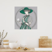 Golfer Illustration - Kunstdrucken Poster (Küche)