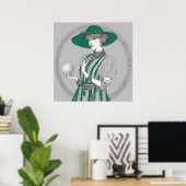 Golfer Illustration - Kunstdrucken Poster (Heimbüro)