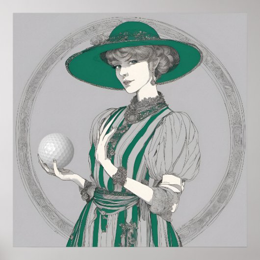 Golfer Illustration - Kunstdrucken Poster (Vorne)
