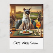 Golfer im Klubhaus mit Golf im Teller Postkarte (Vorderseite)