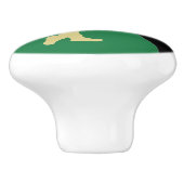 Golfer in Aktion Zwei-Tone-Monogramm Keramikknauf (Seitenansicht)