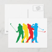 Golfer in Bewegung Postkarte (Vorne/Hinten)