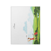 Golfer in Rot auf Grün Notizblock (Rotiert)