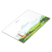 Golfer in Rot auf Grün Notizblock (angewinkelt)