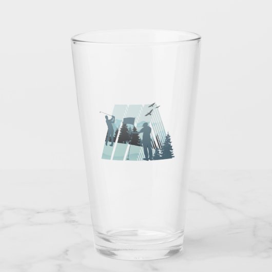 Golfer in schöner Natur Glas (Vorderseite)