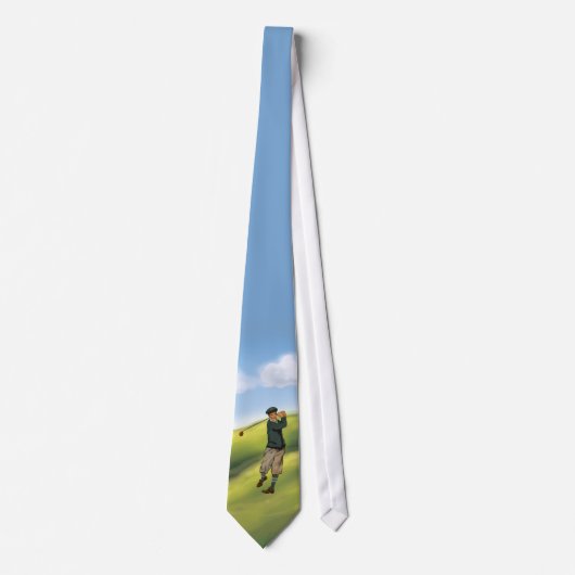 Golfer in Vintagem Aussehen Krawatte (Vorderseite)