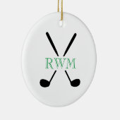Golfer INITIALS Clubs Golfspiel Zeitloses Golfspie Keramik Ornament (Rechts)