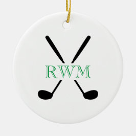 Golfer INITIALS Clubs Golfspiel Zeitloses Golfspie Keramik Ornament