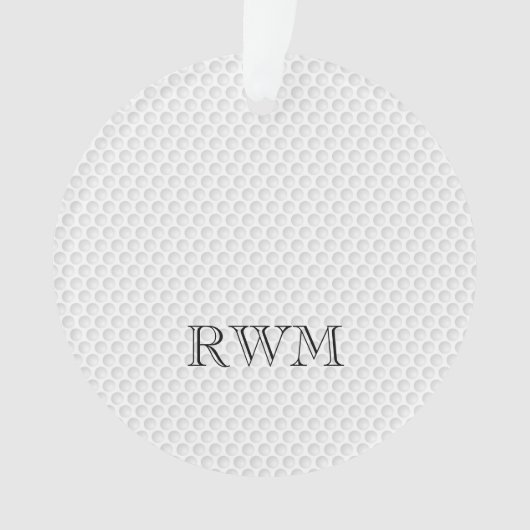 Golfer INITIALS Golf Gedenkstätte Ball Ornament (Vorderseite)