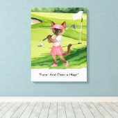 Golfer is on putting green for Siamese Cat lovers Leinwanddruck (Insitu (Holzboden))