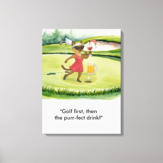 Golfer is on putting green for Siamese Cat lovers Leinwanddruck (Vorderseite)