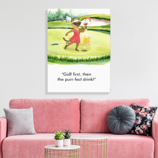 Golfer is on putting green for Siamese Cat lovers Leinwanddruck (Insitu (Wohnzimmer))