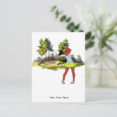 Golfer ist die golffarbene Wasserfarbe für Golfer Postkarte (Stehend Vorderseite)