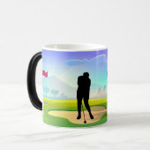 Golfer-Kaffee-Tasse Verwandlungstasse (Vorderseite Links)