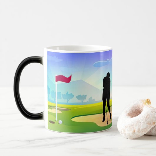 Golfer-Kaffee-Tasse Verwandlungstasse (Mit Donut)