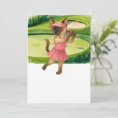 Golfer Katze Turnier Einladung (Stehend Vorderseite)