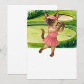 Golfer Katze Turnier Einladung (Vorne/Hinten)